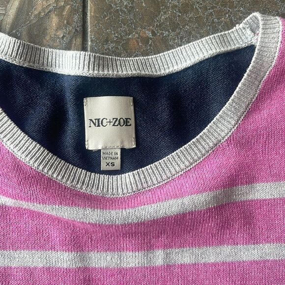 Nic+Zoe Vital Striped Top Sweater Pullover, Size XS - Picture 9 of 14